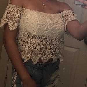 Lace off the shoulder top